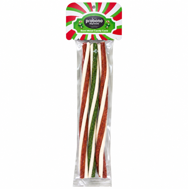 Probono Semi-Moist Candy Cane Dog Treats