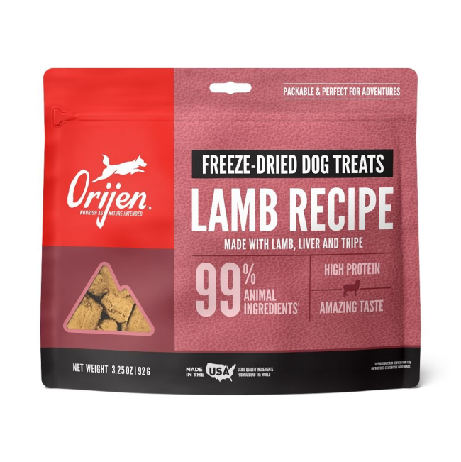 Orange bag of OrijenWild Boar Freeze Dried Dog Treats