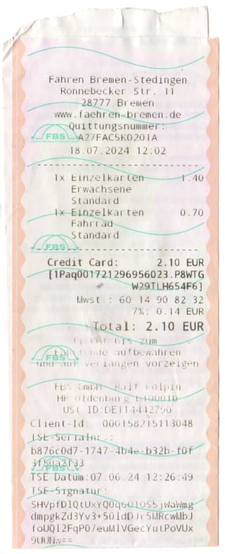 Bremen Ferry Ticket