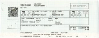 MÁV Seat Reservation Budapest to München