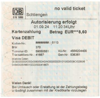 Deutsche Bahn Kartenzahlung