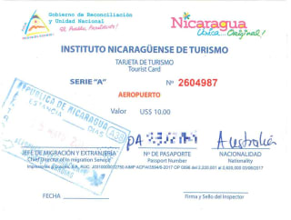 Tarjeta de turismo