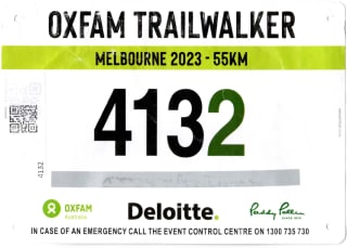 Oxfam Trailwalker Bib