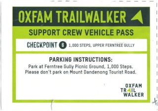 Oxfam Trailwalker Support Car