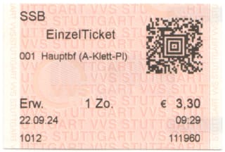 Stuttgart VVS EinzelTicket