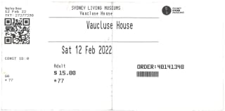 Vaucluse House Ticket