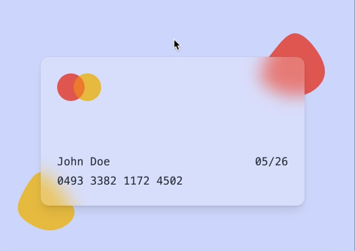 Translucent Credit Card UI