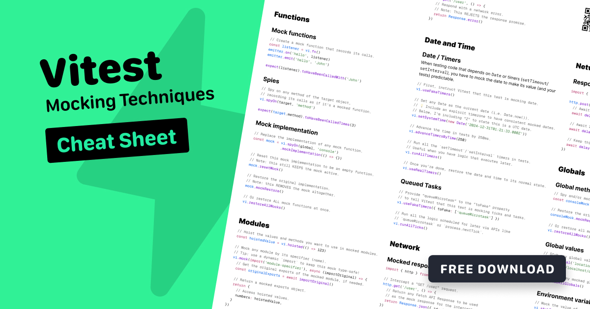 Mocking Exe Vitest Mocking Cheat Sheet | Epic Web Dev