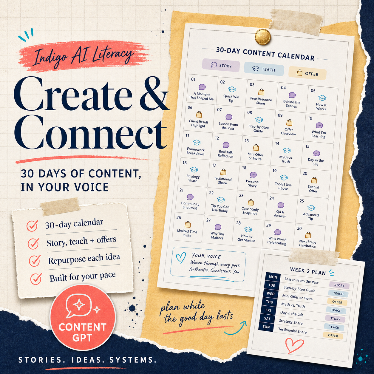 Create & Connect: 30-Day Content Calendar GPT