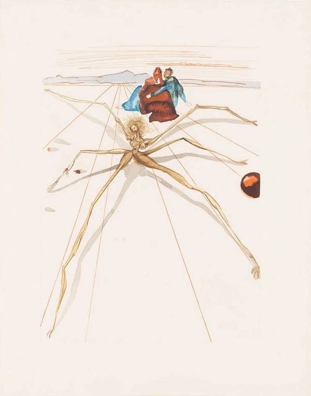 Salvador Dali - The Purgatory, Canto 17 - Leaving the Terrace of Anger, 1960