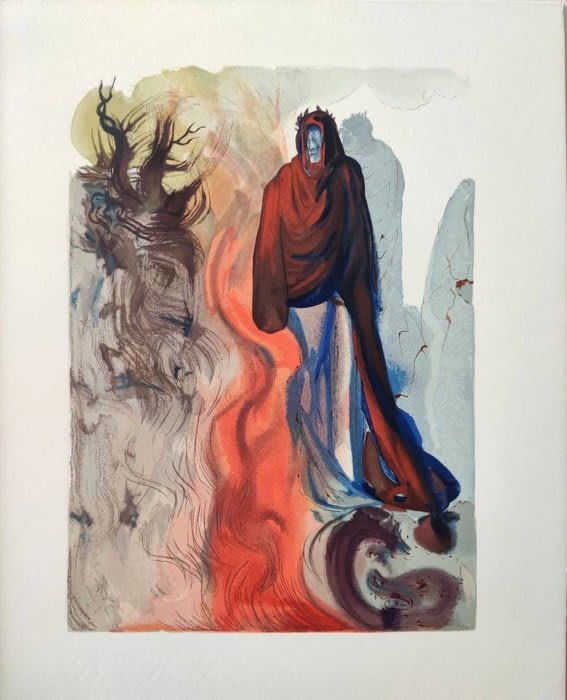 Salvador Dali - The Inferno, Canto 34 - Apparition de Dite, 1960