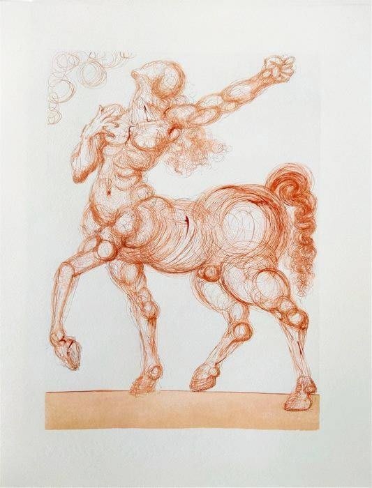Salvador Dali - The Inferno, Canto 25 - The Centaur, 1960