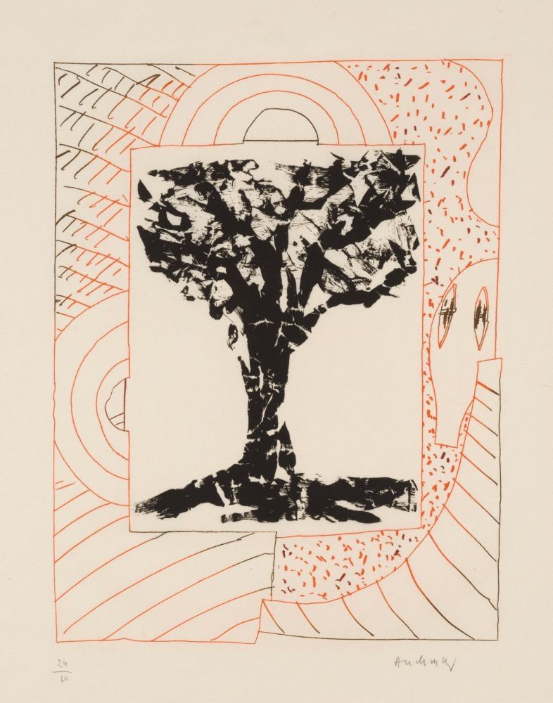 Pierre Alechinsky - Arbre Central à l'orange