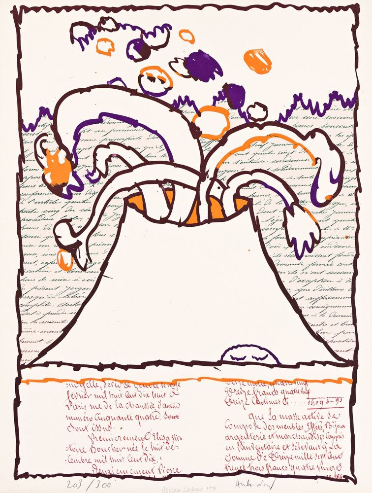Pierre Alechinsky - Volcan depint, 1971