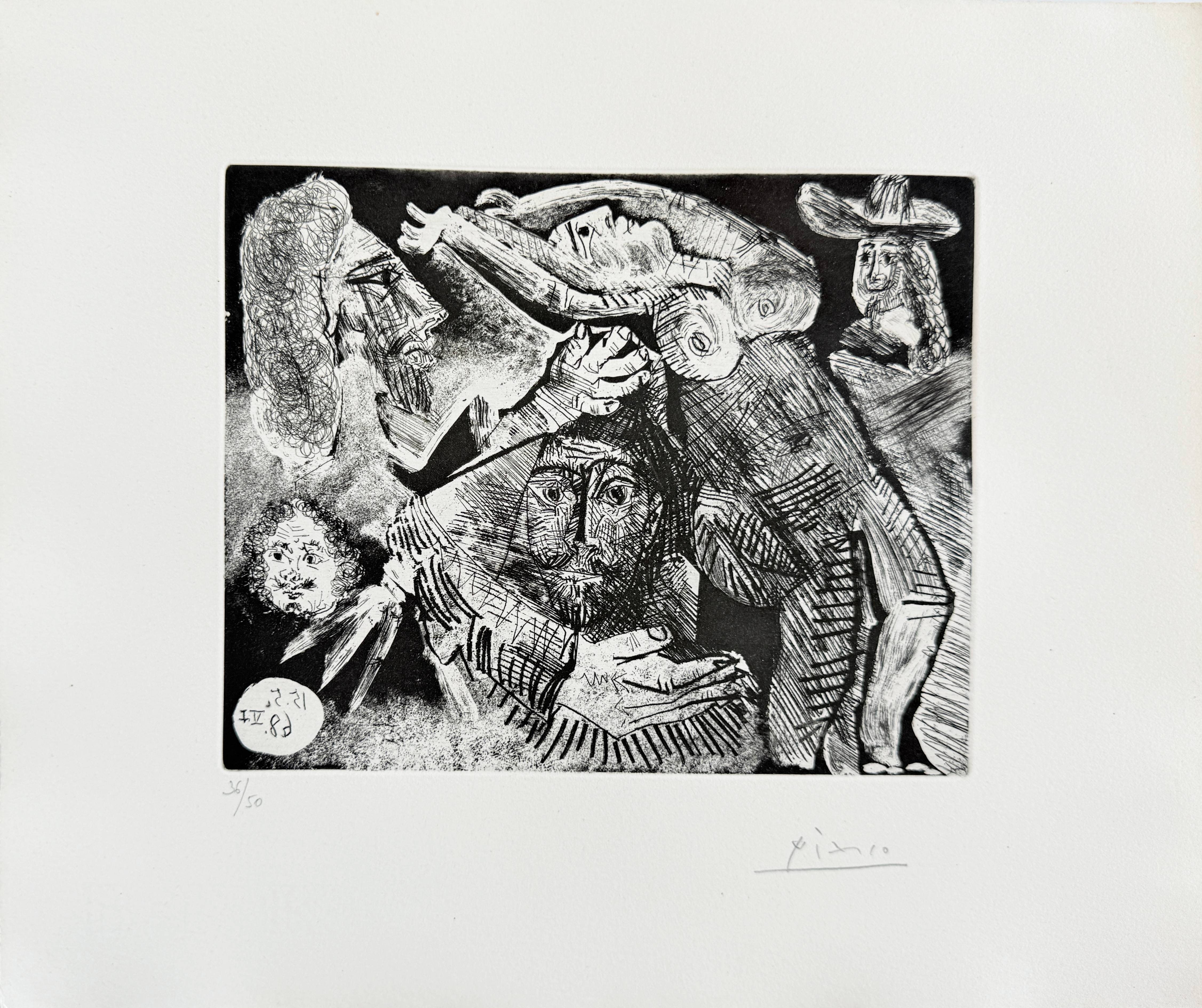 Pablo Picasso - Les Trois mousquetaires, Series 347, Plate 91, 1968