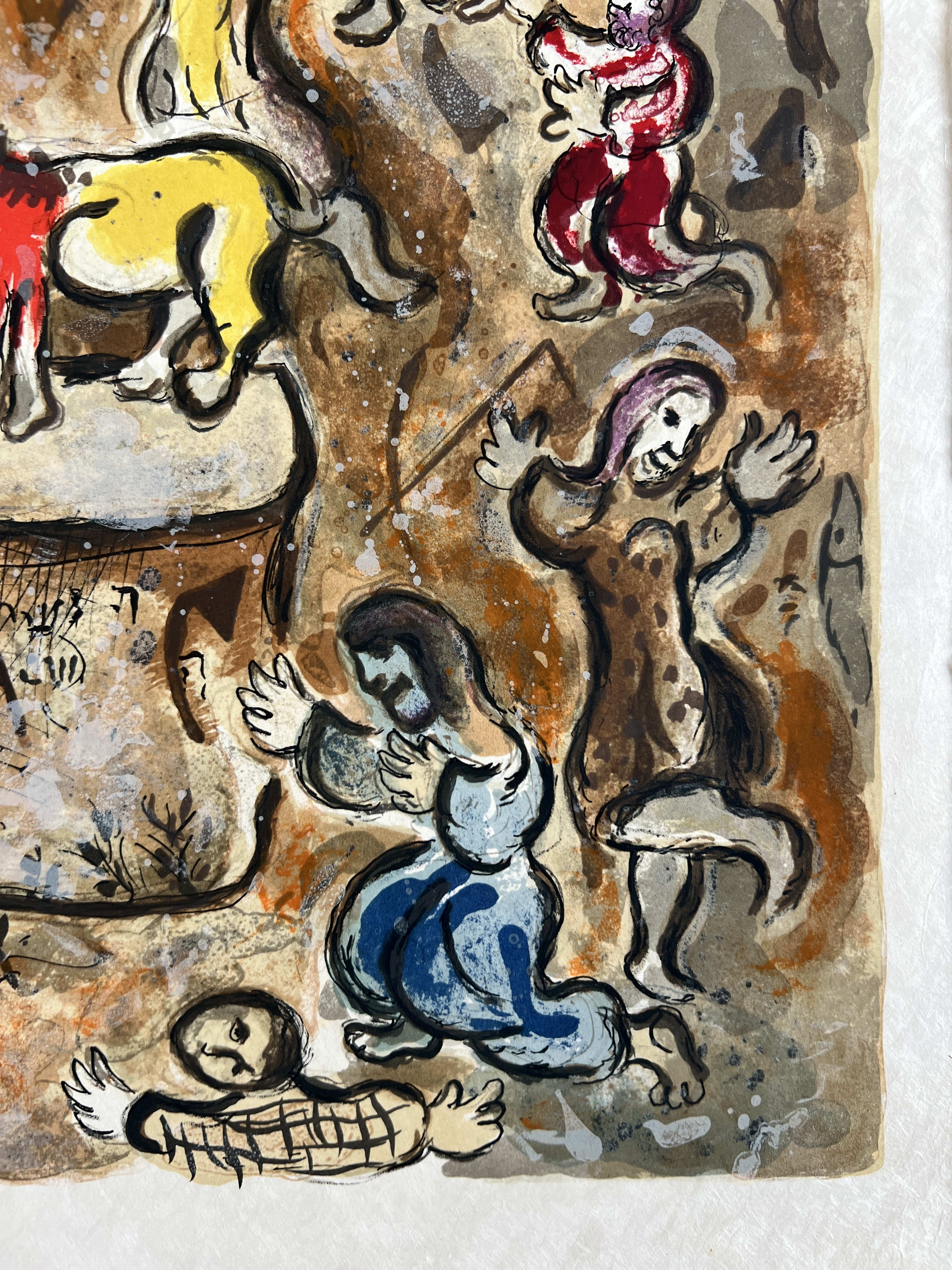Marc Chagall - Then all the people pluckt from themselves the golden eare-rings, and they brought them unto Aaron who received them..., 1966 - Image 4