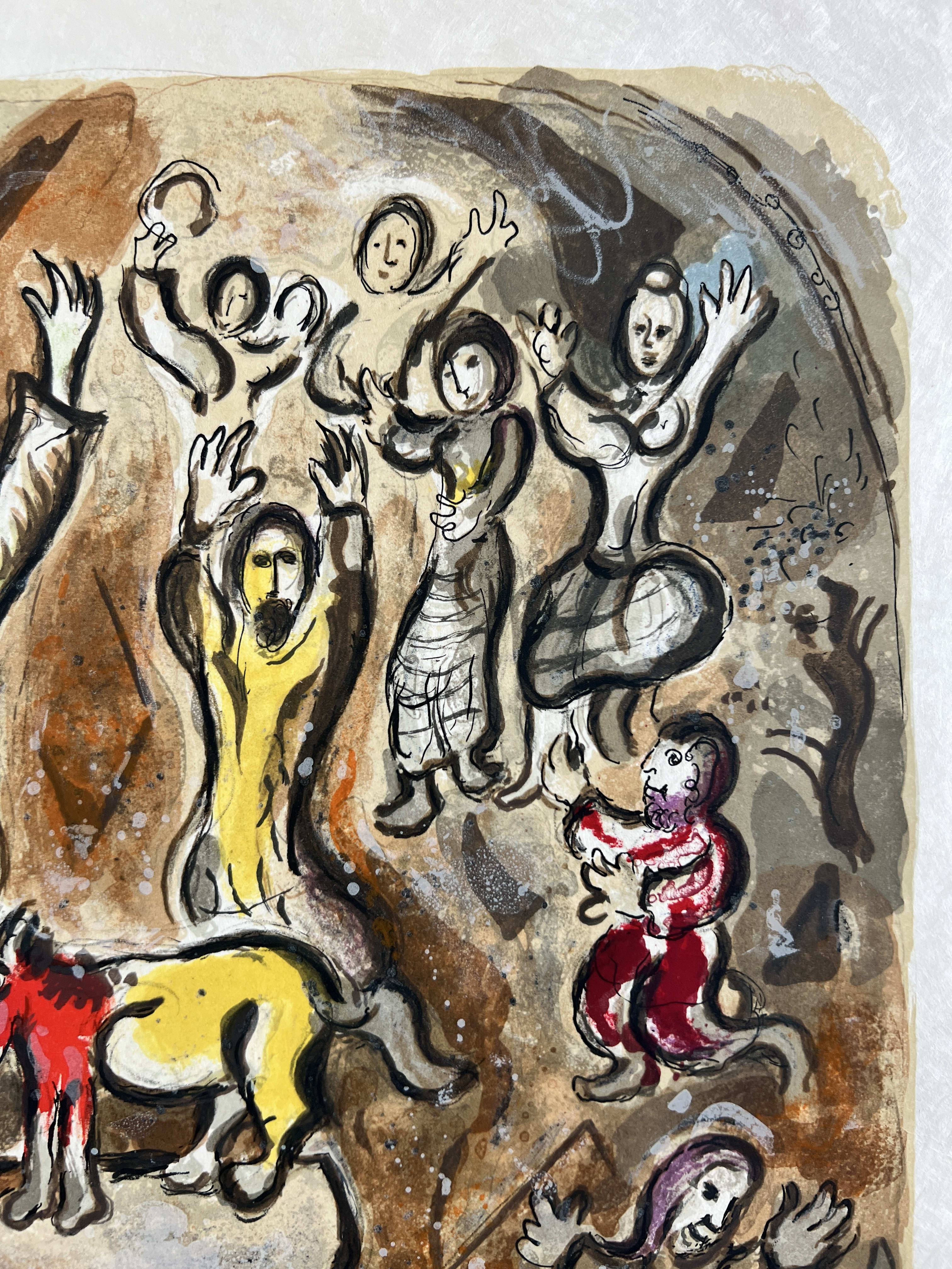 Marc Chagall - Then all the people pluckt from themselves the golden eare-rings, and they brought them unto Aaron who received them..., 1966 - Image 3