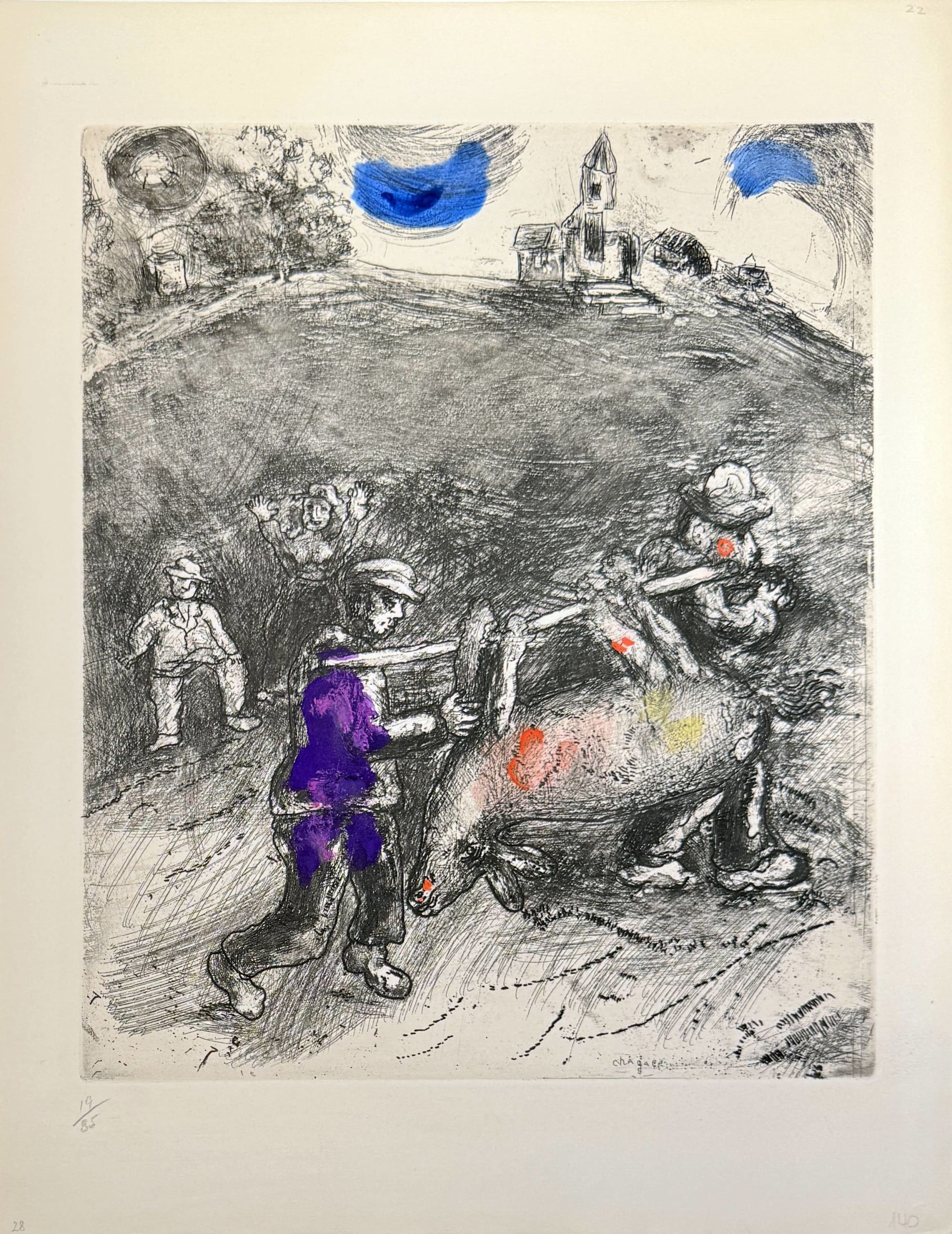 Marc Chagall - The Miller, His Son, and the Donkey, 1954