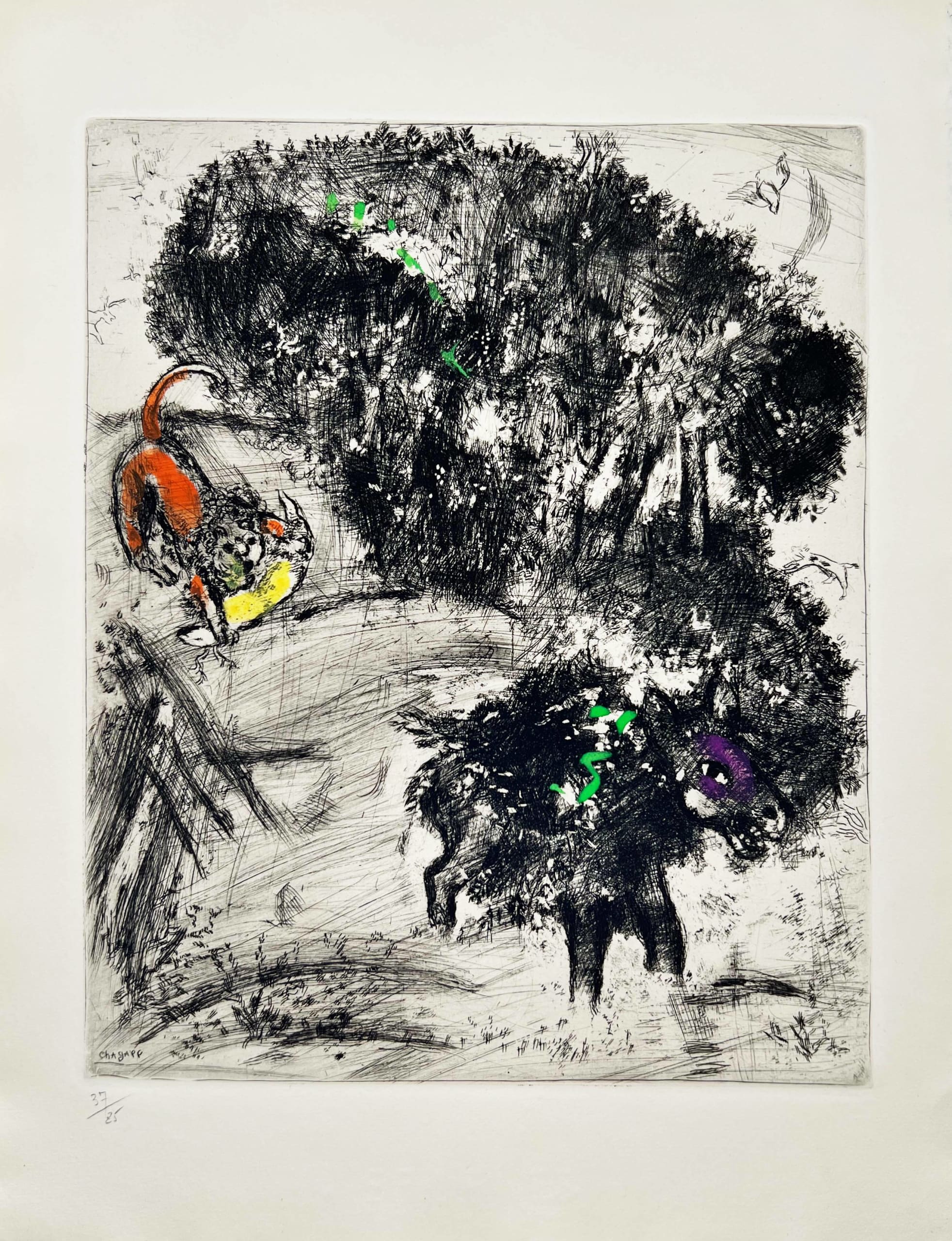 Marc Chagall - The Lion go hunting and the Donkey, 1954