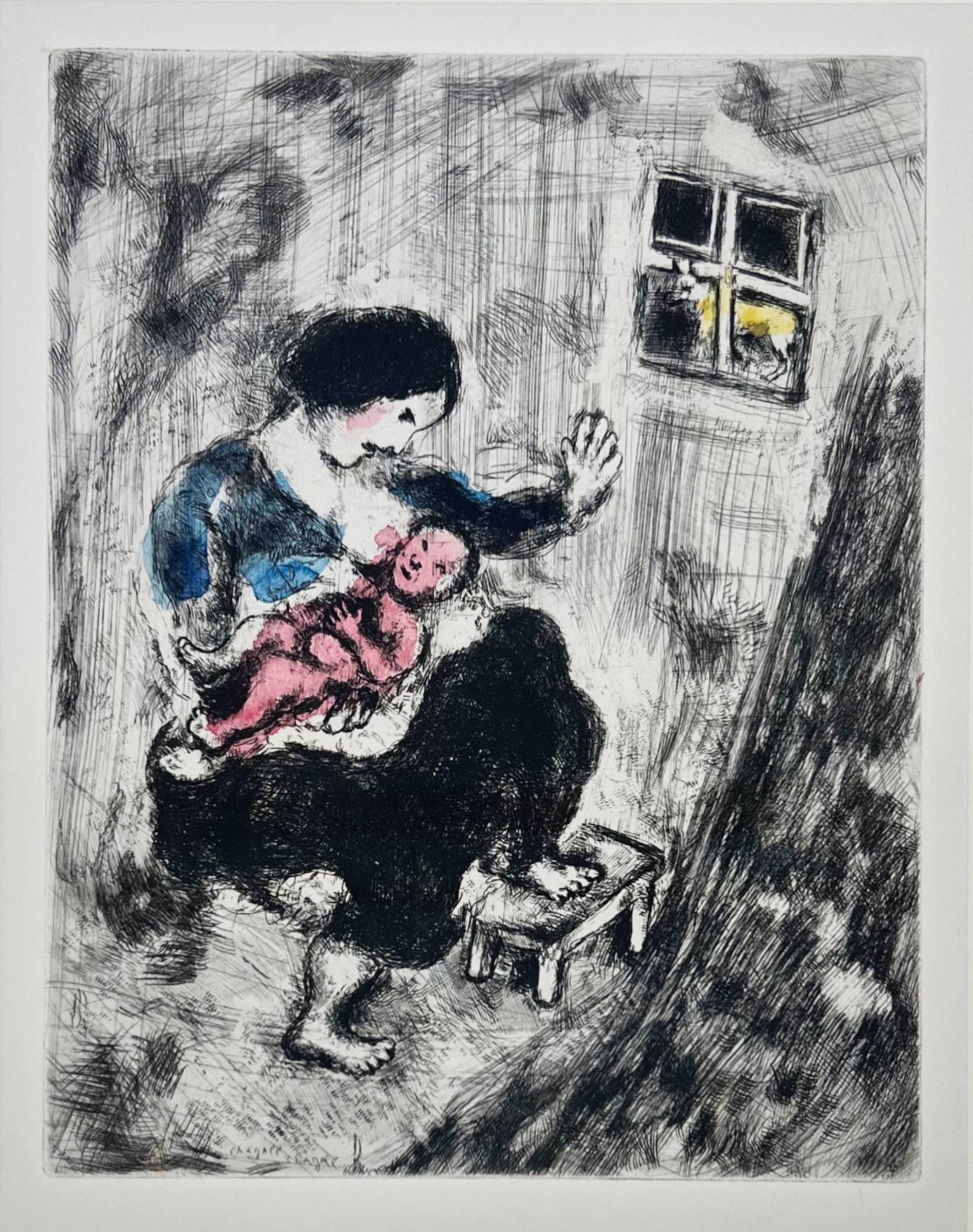 Marc Chagall - The Wolf, the Mother, and the Child, 1954