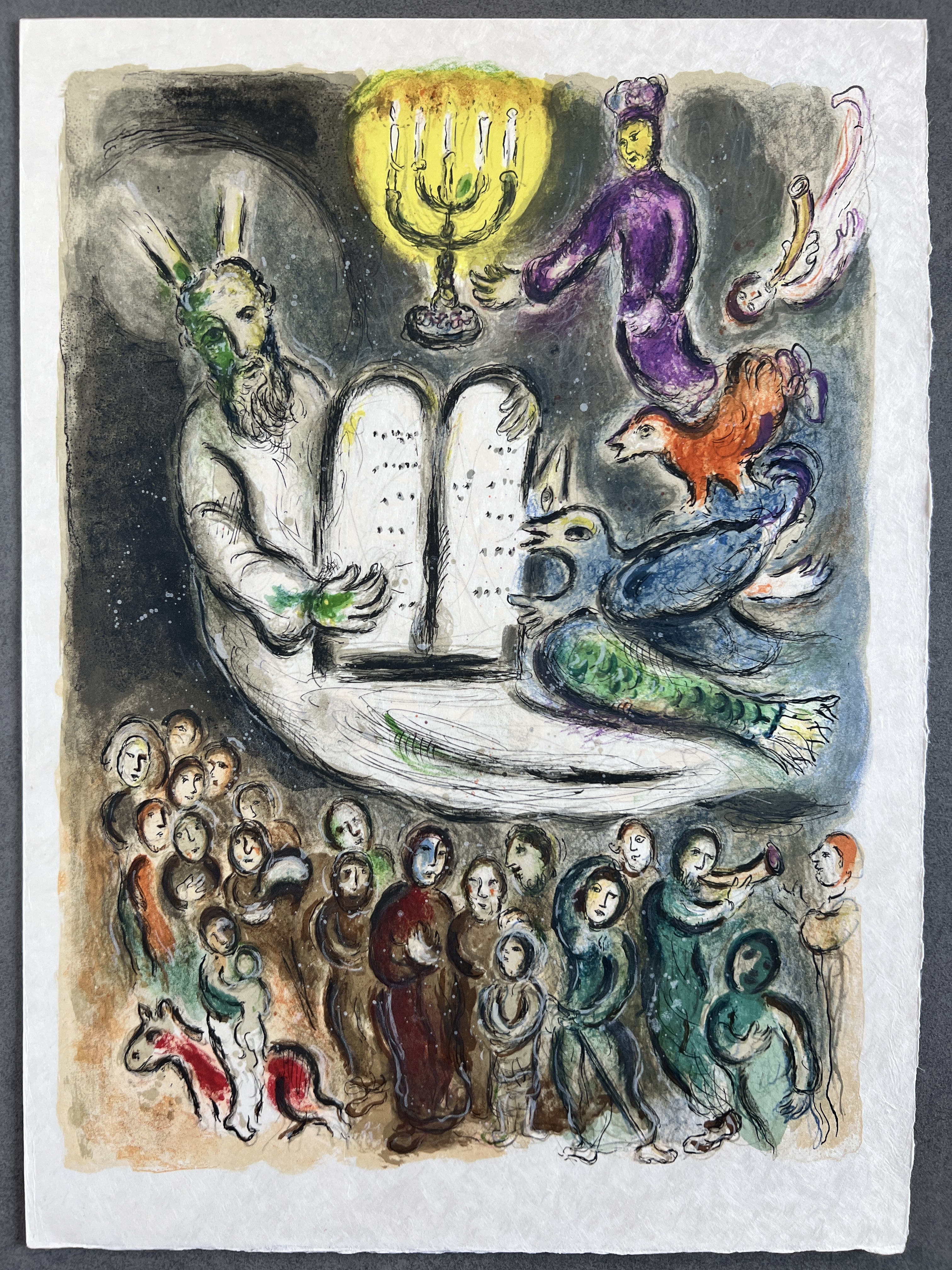 Marc Chagall - Moses then came and called for the Elders of the people, and proposed unto them all these things, which the Lorde commanded him, 1966