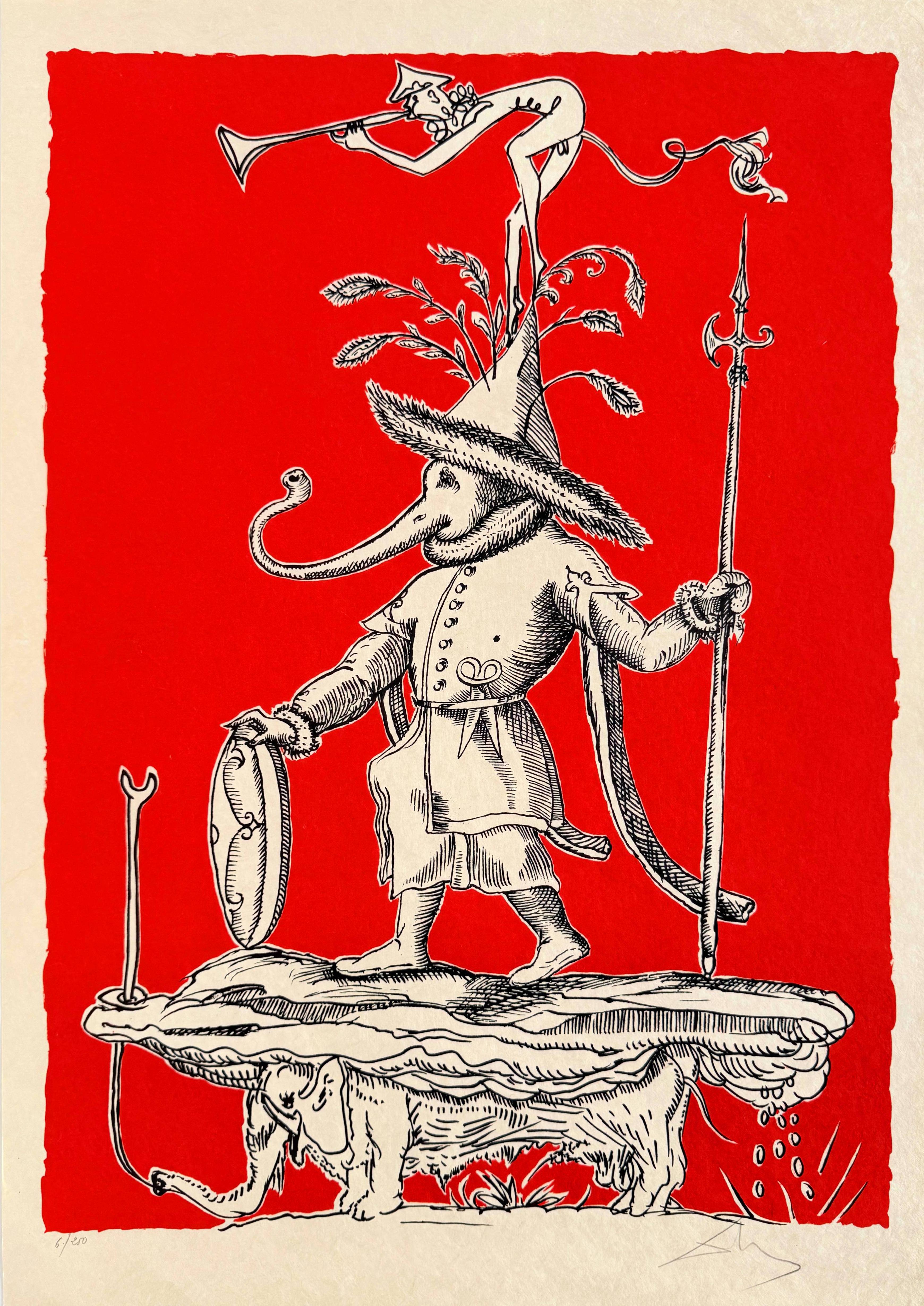 Salvador Dali - Les Songes Drôlatiques de Pantagruel, Planche IV, 1973