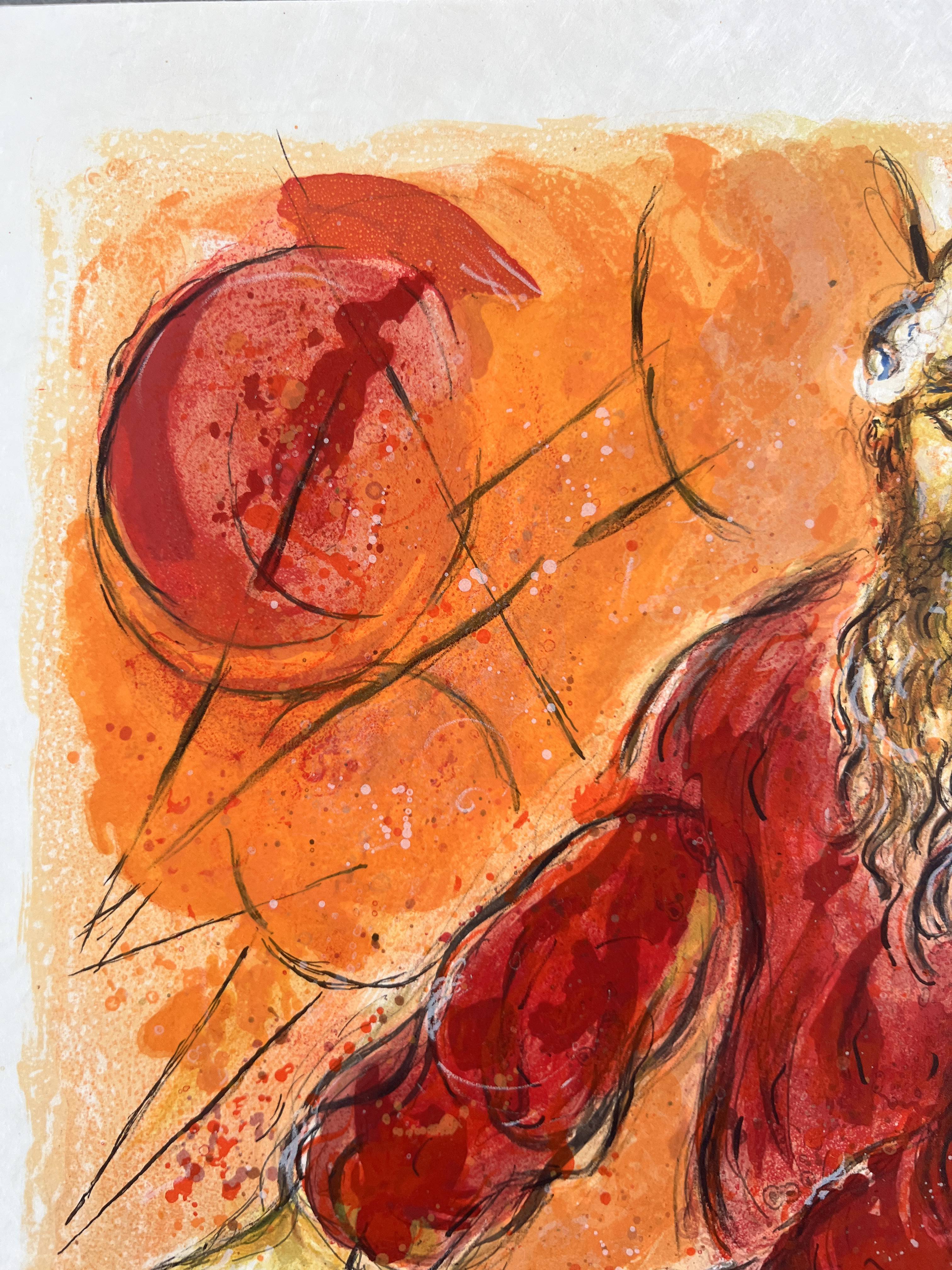 Marc Chagall - Then came Amalek and fought with Israel in Rephidim. And Moses sayde to Ioshua, 'Chuse us our men, and goe fight with Amalek, 1966 - Image 2