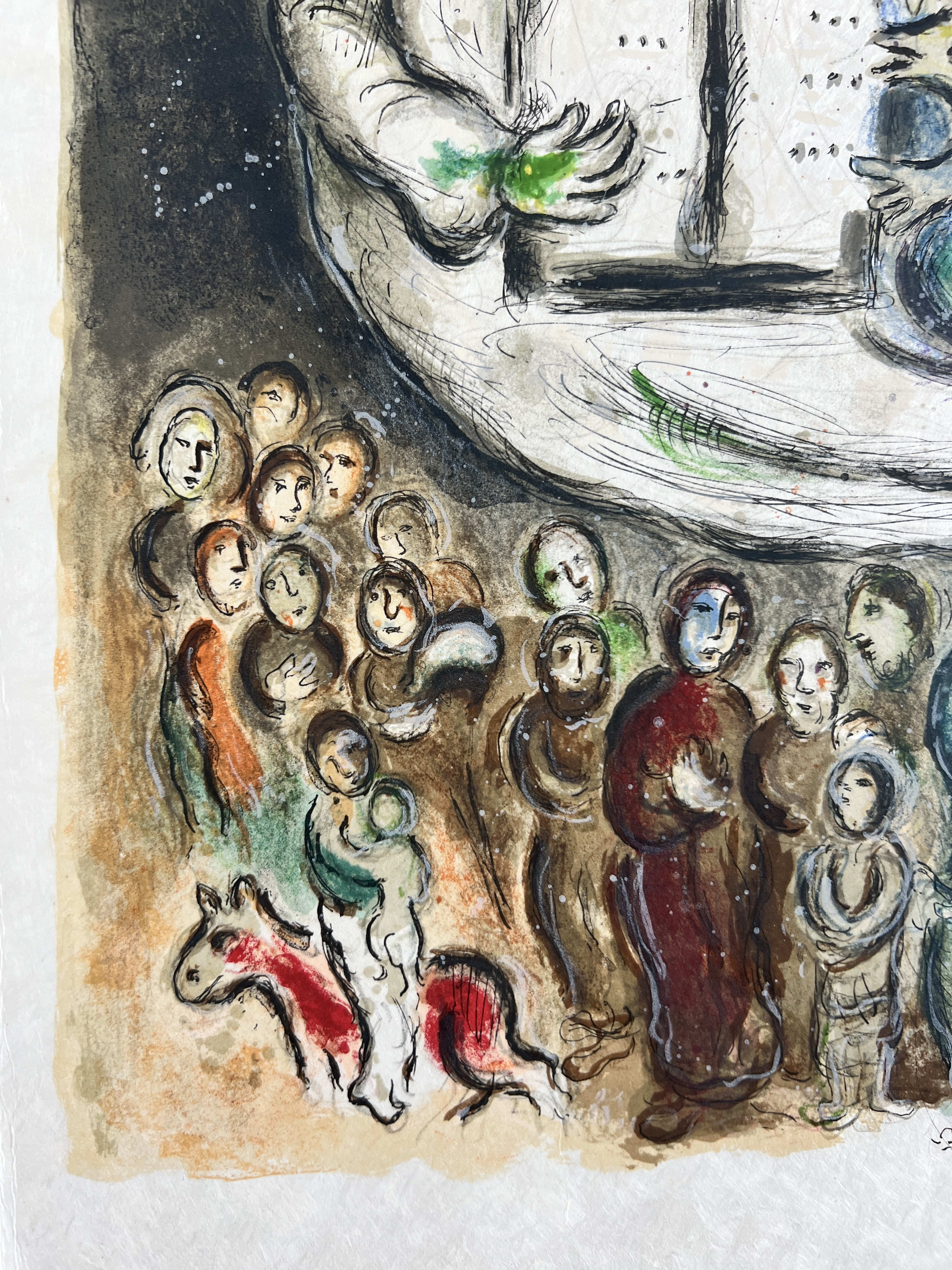 Marc Chagall - Moses then came and called for the Elders of the people, and proposed unto them all these things, which the Lorde commanded him, 1966 - Image 5