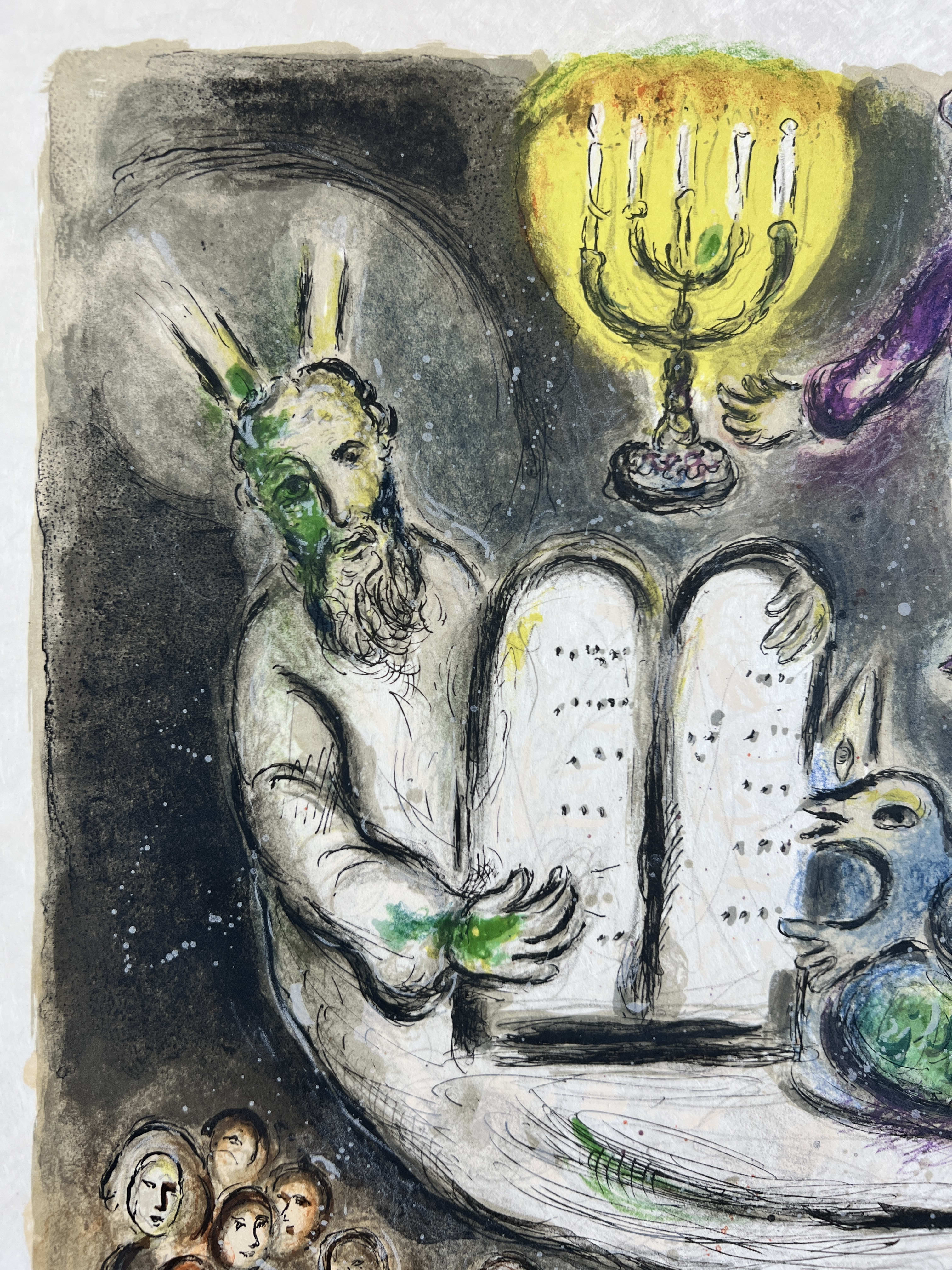 Marc Chagall - Moses then came and called for the Elders of the people, and proposed unto them all these things, which the Lorde commanded him, 1966 - Image 2