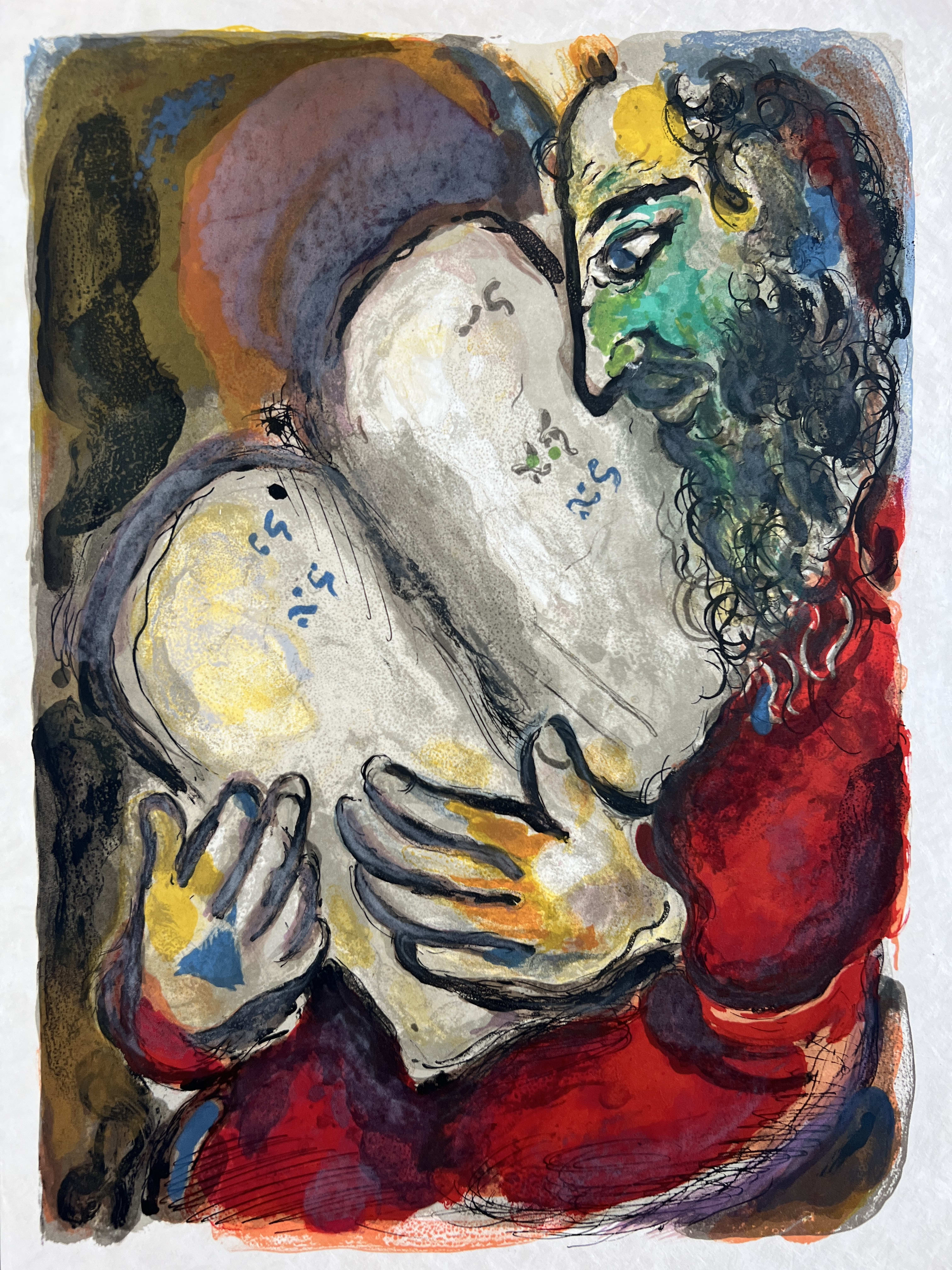 Marc Chagall - He wrote in the Tables the wordes of the covenant, even the Ten Commandments, 1966 - Image 2