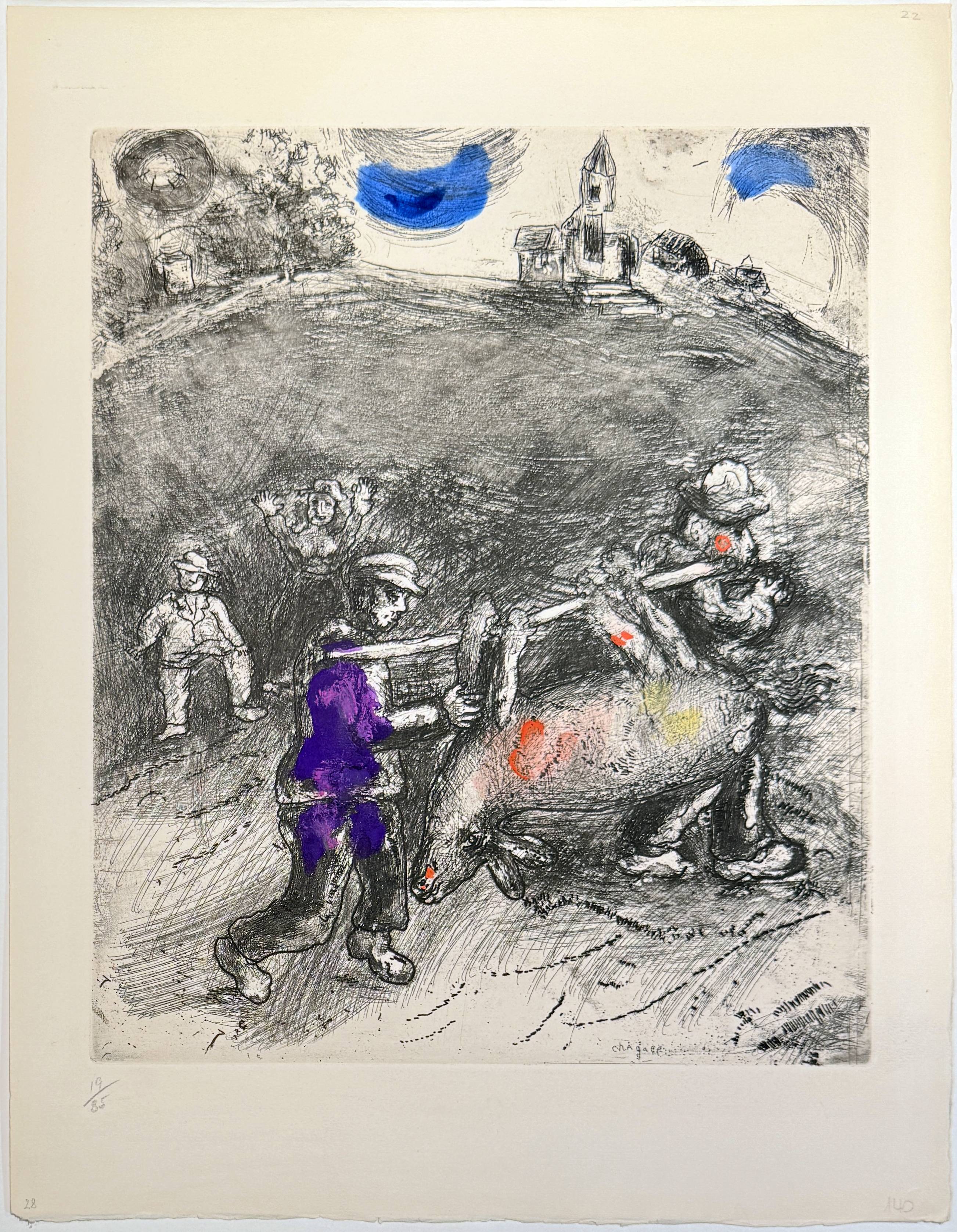 Marc Chagall - The Miller, His Son, and the Donkey, 1954 - Image 2