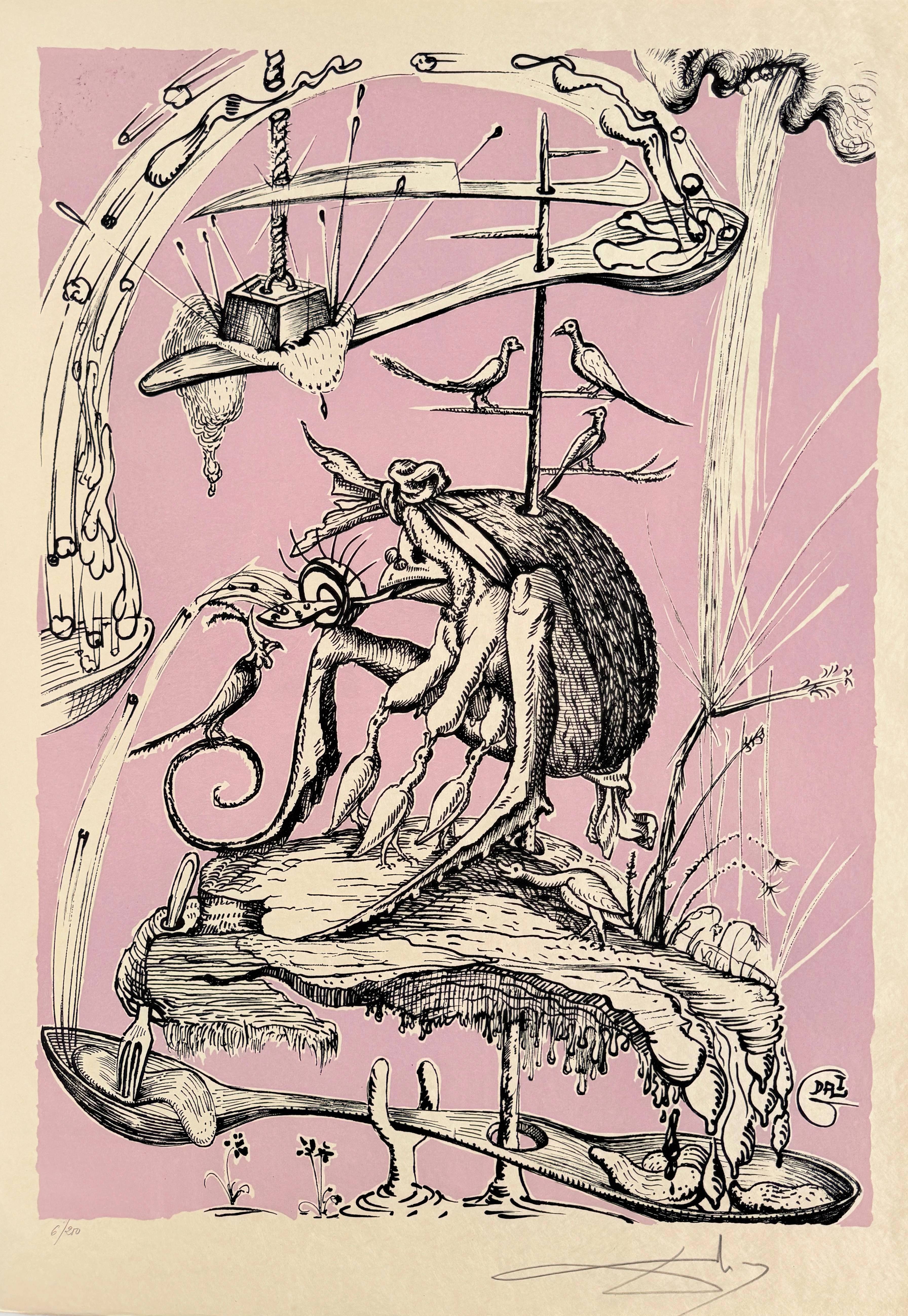 Salvador Dali - Les Songes Drôlatiques de Pantagruel, Planche XIII, 1973