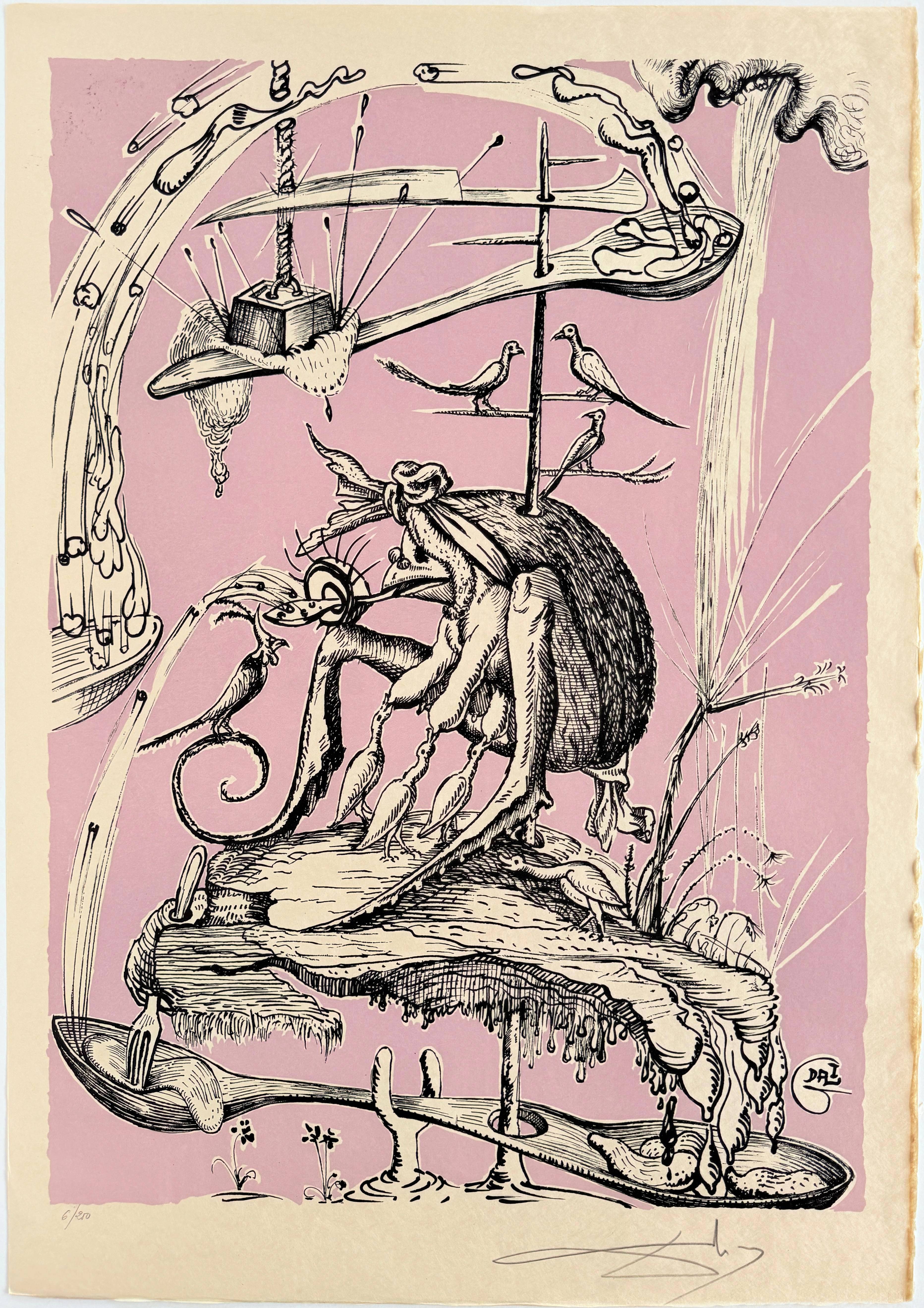 Salvador Dali - Les Songes Drôlatiques de Pantagruel, Planche XIII, 1973 - Image 2