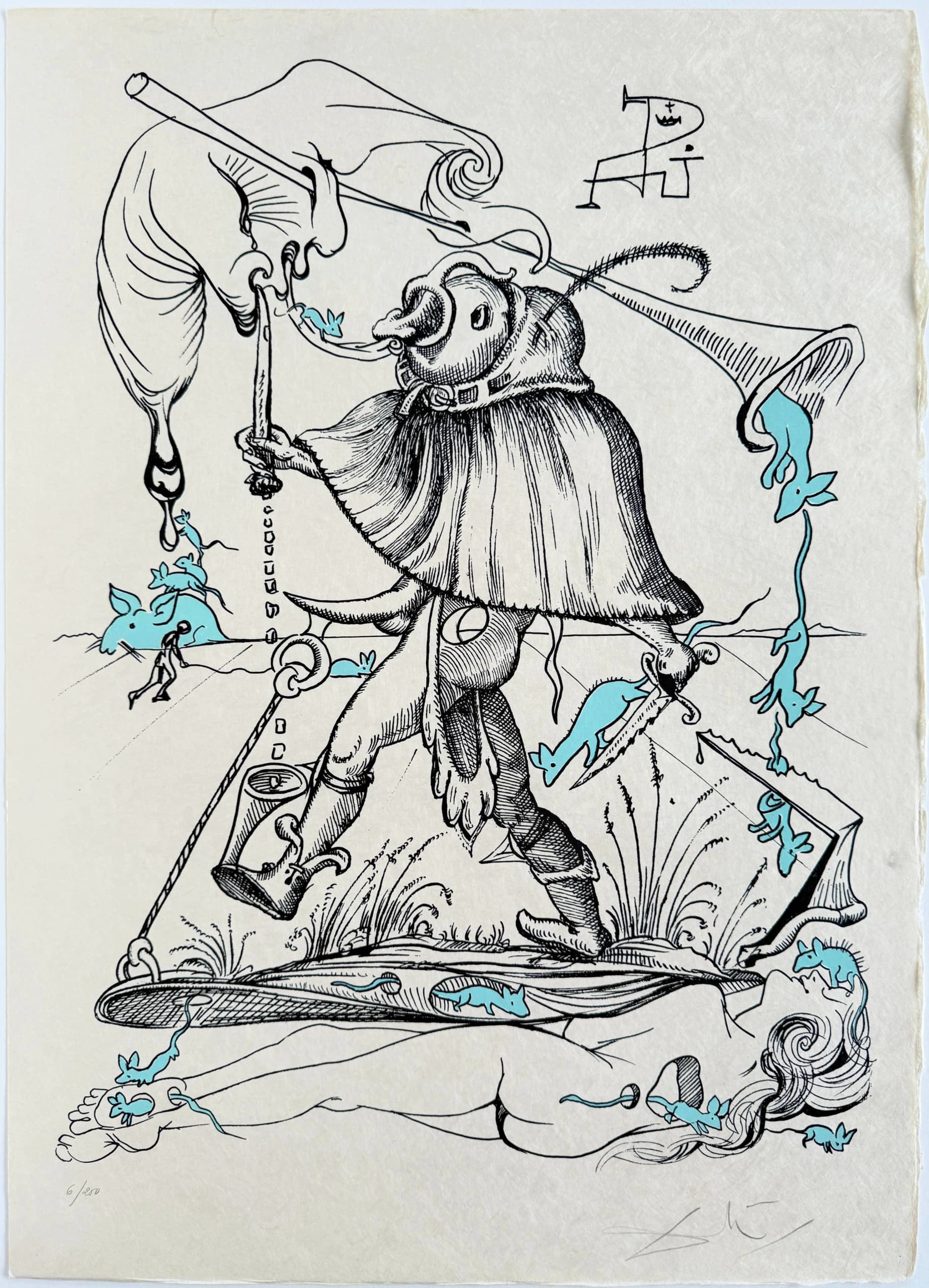 Salvador Dali - Les Songes Drôlatiques de Pantagruel, Planche VI, 1973 - Image 2