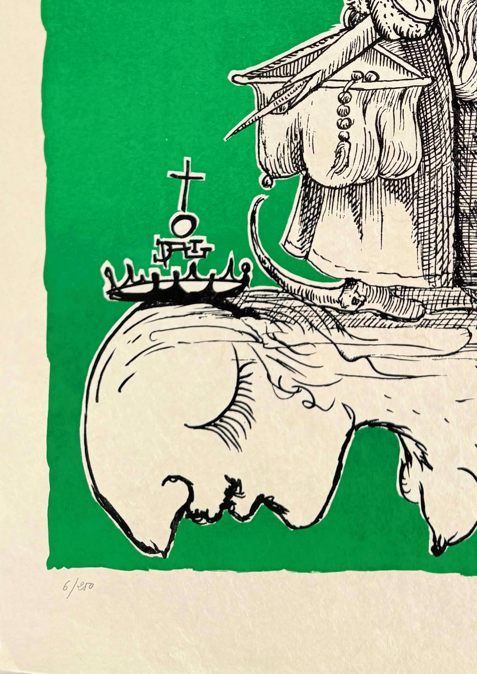 Salvador Dali - Les Songes Drôlatiques de Pantagruel, Planche I, 1973 - Image 5