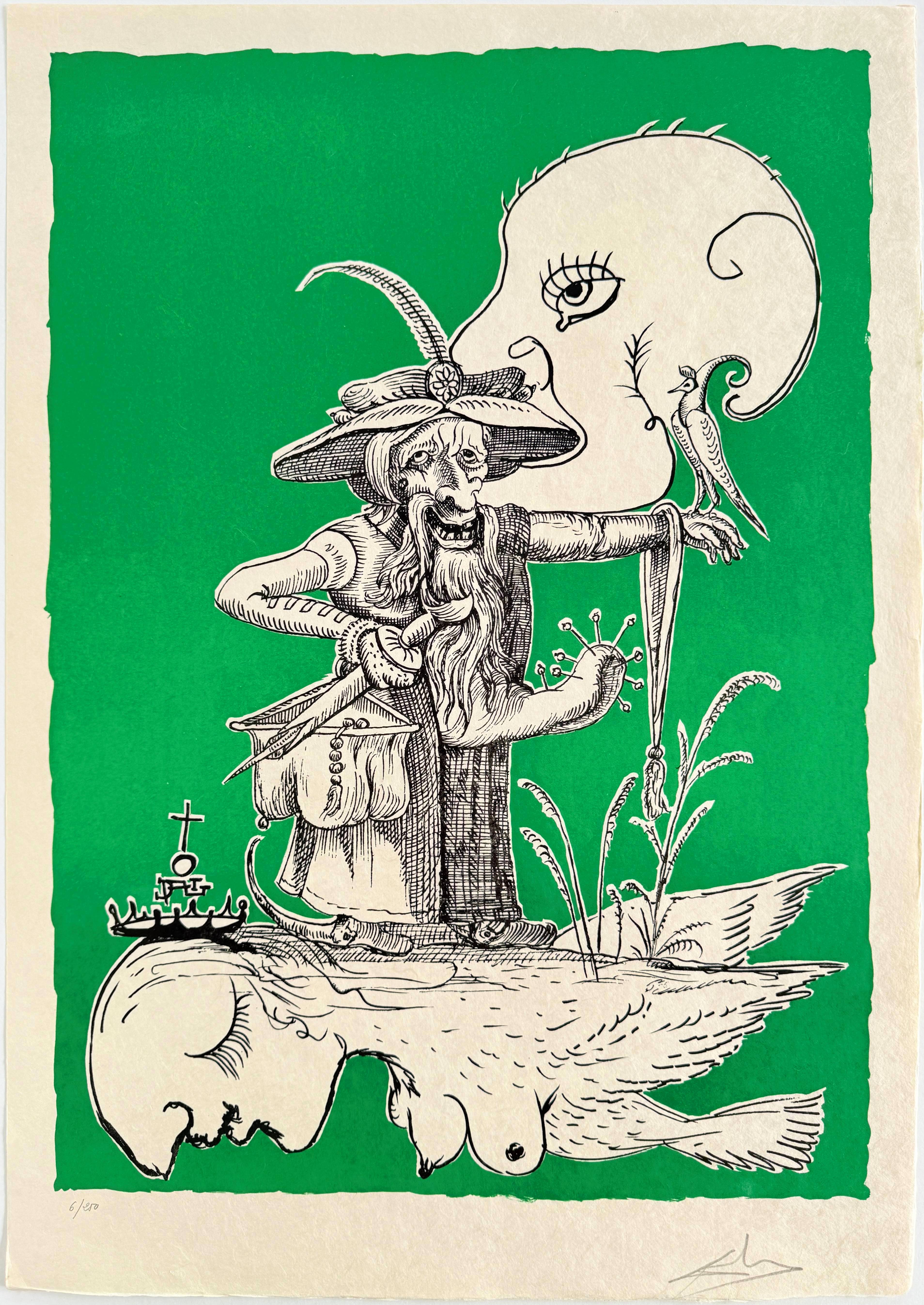 Salvador Dali - Les Songes Drôlatiques de Pantagruel, Planche I, 1973 - Image 2