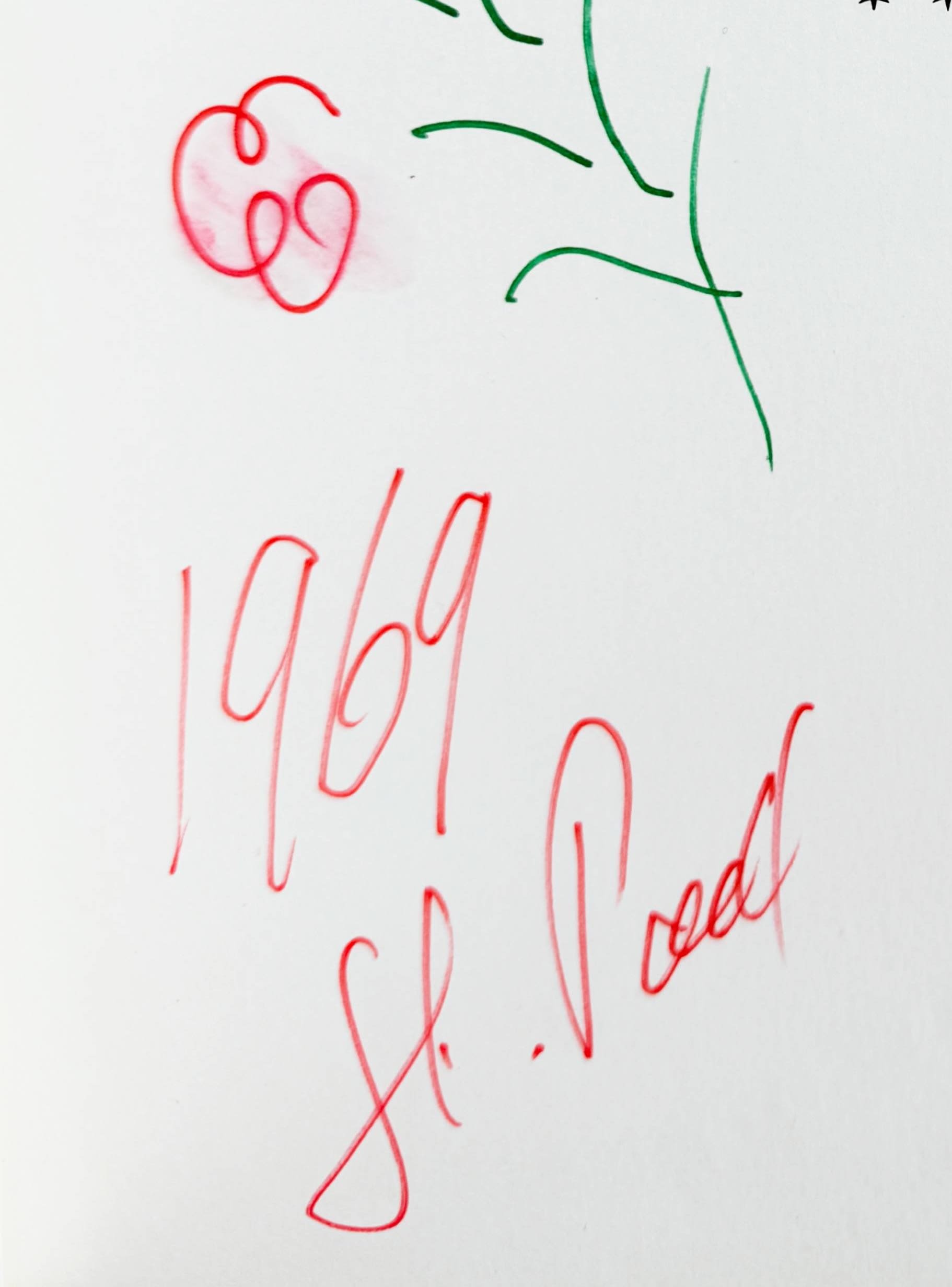 Marc Chagall - Drawing with Flowers, 1969 - Image 3