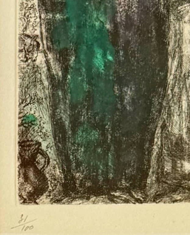 Marc Chagall - Meeting of Jacob and Rachel at the well, 1952 - Image 5
