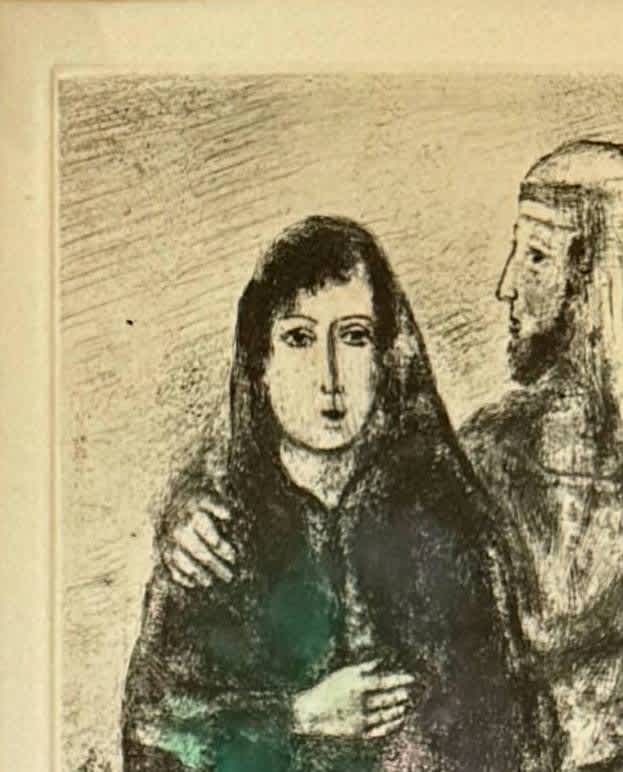 Marc Chagall - Meeting of Jacob and Rachel at the well, 1952 - Image 3