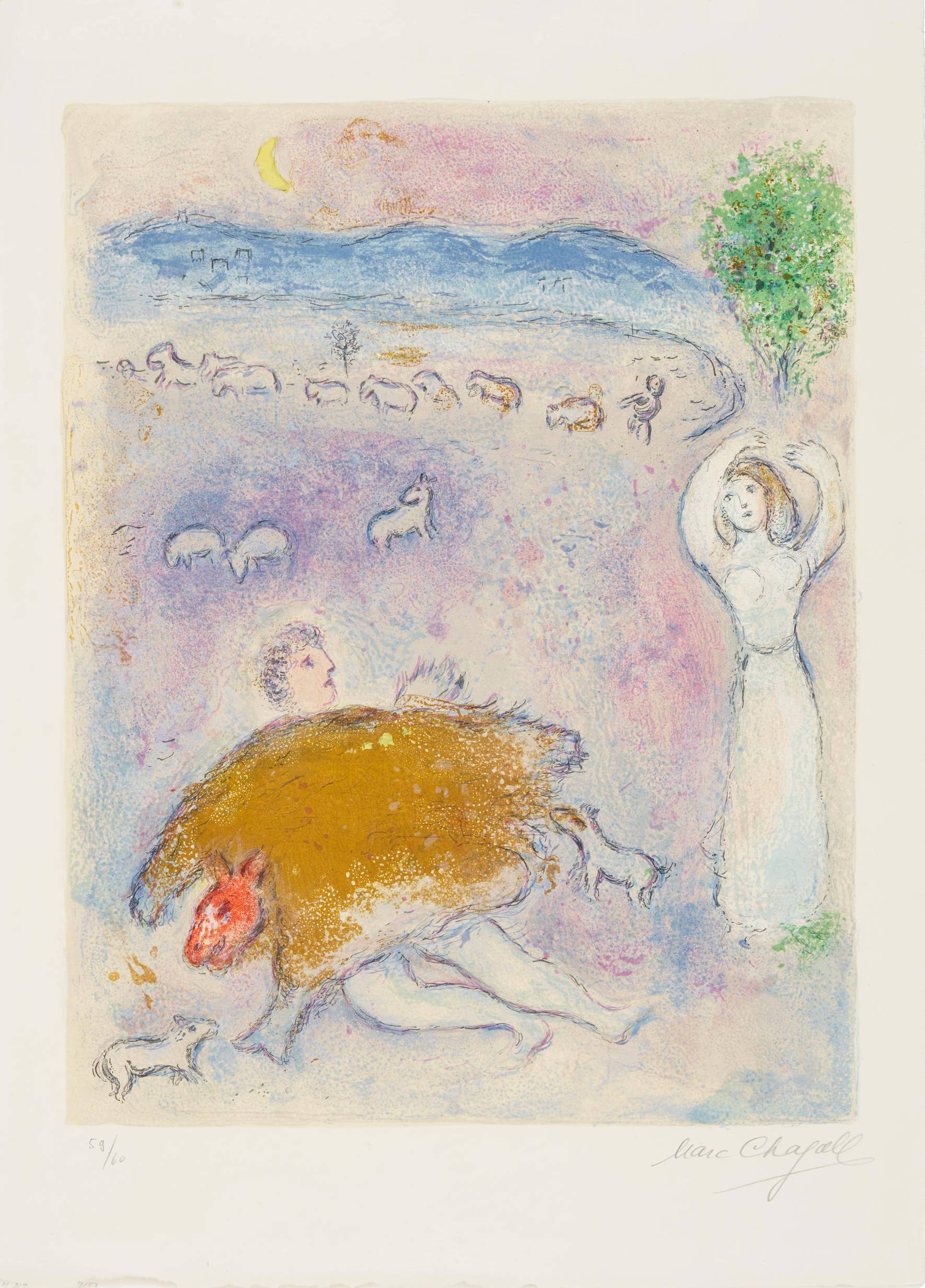 Marc Chagall - La Ruse de Dorcon, from Daphnis et Chloé, 1961 2 Marc Chagall - La Ruse de Dorcon, from Daphnis et Chloé, 1961 - Image 2