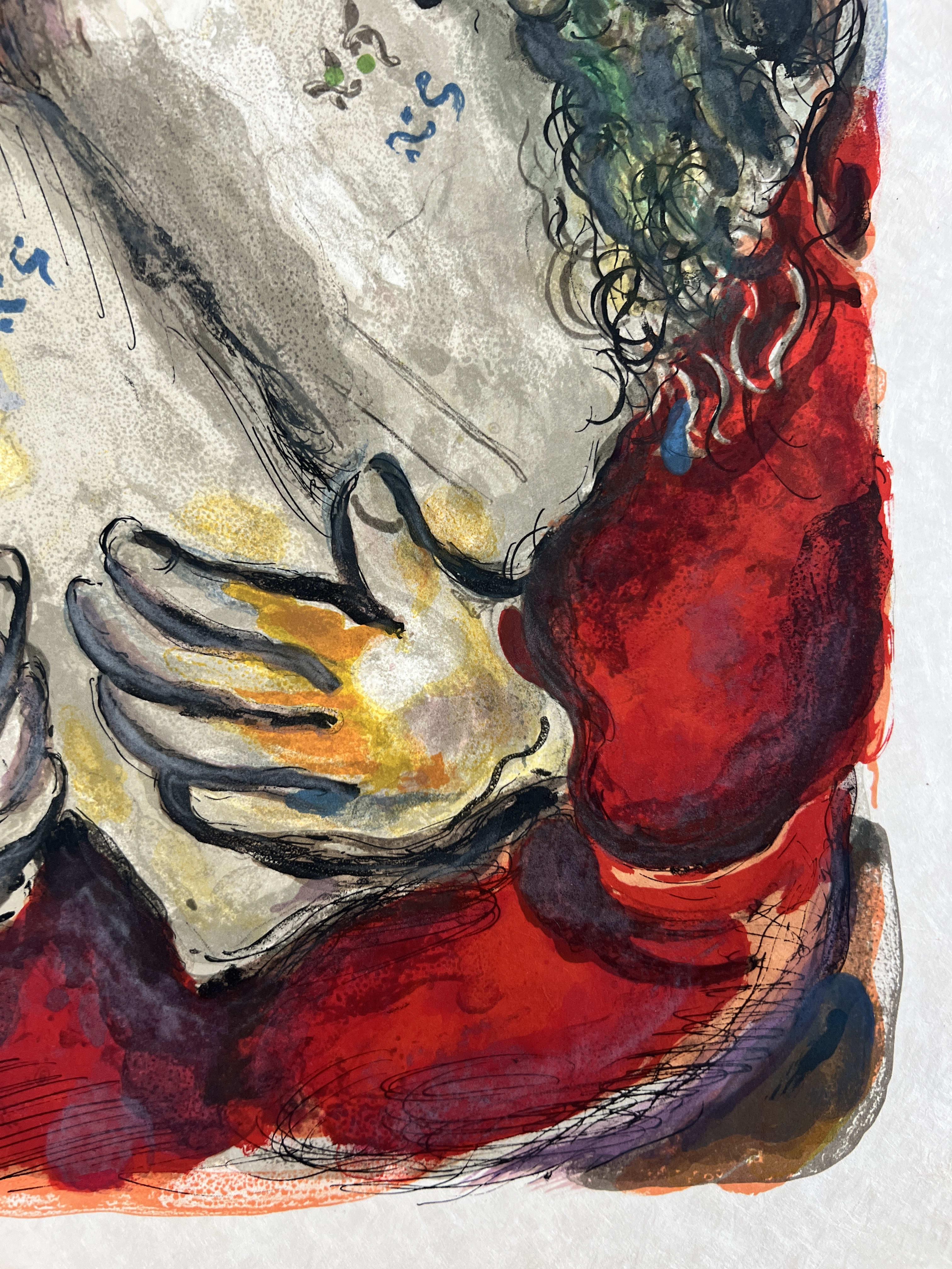 Marc Chagall - He wrote in the Tables the wordes of the covenant, even the Ten Commandments, 1966 - Image 5