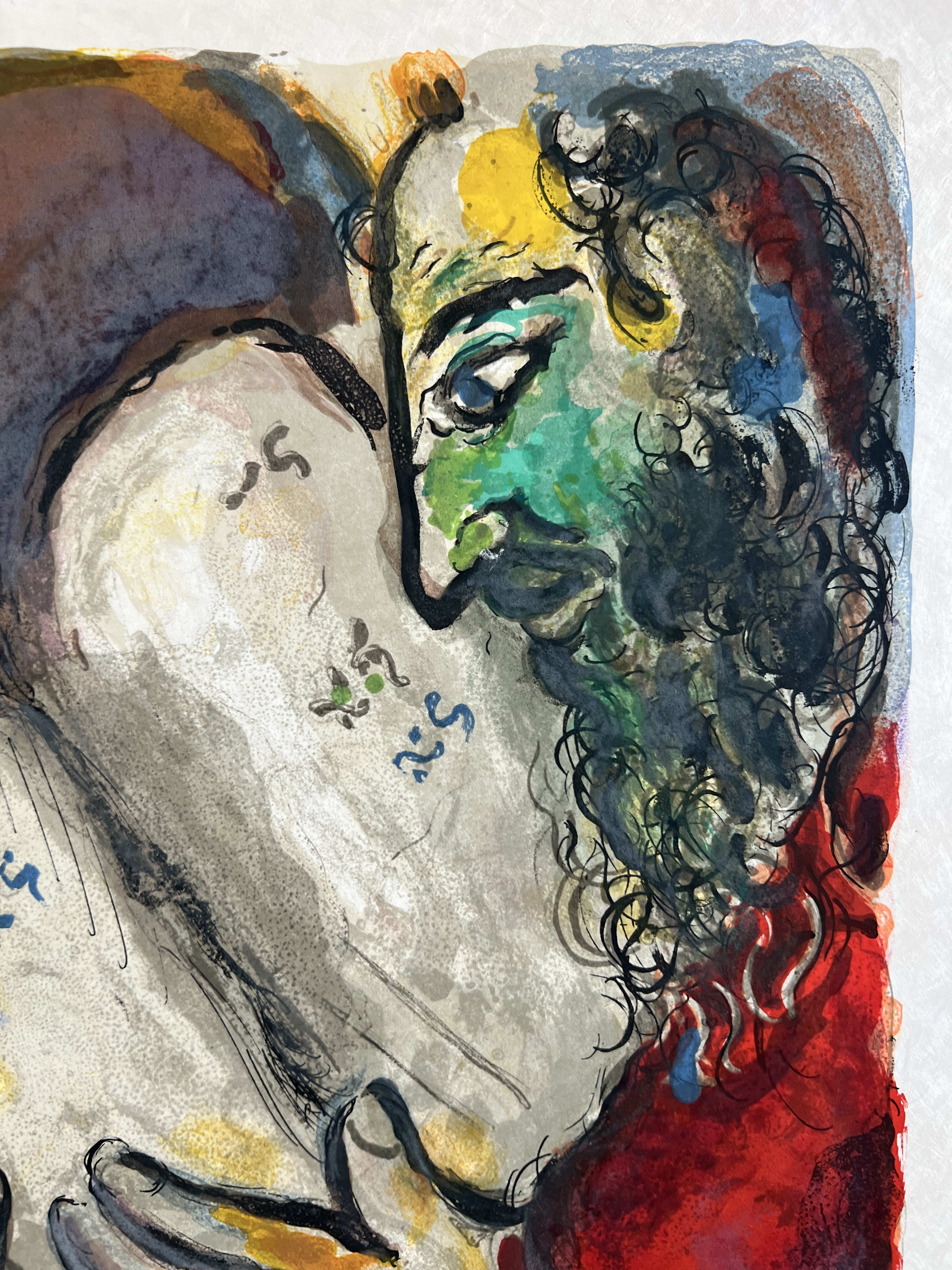 Marc Chagall - He wrote in the Tables the wordes of the covenant, even the Ten Commandments, 1966 - Image 4