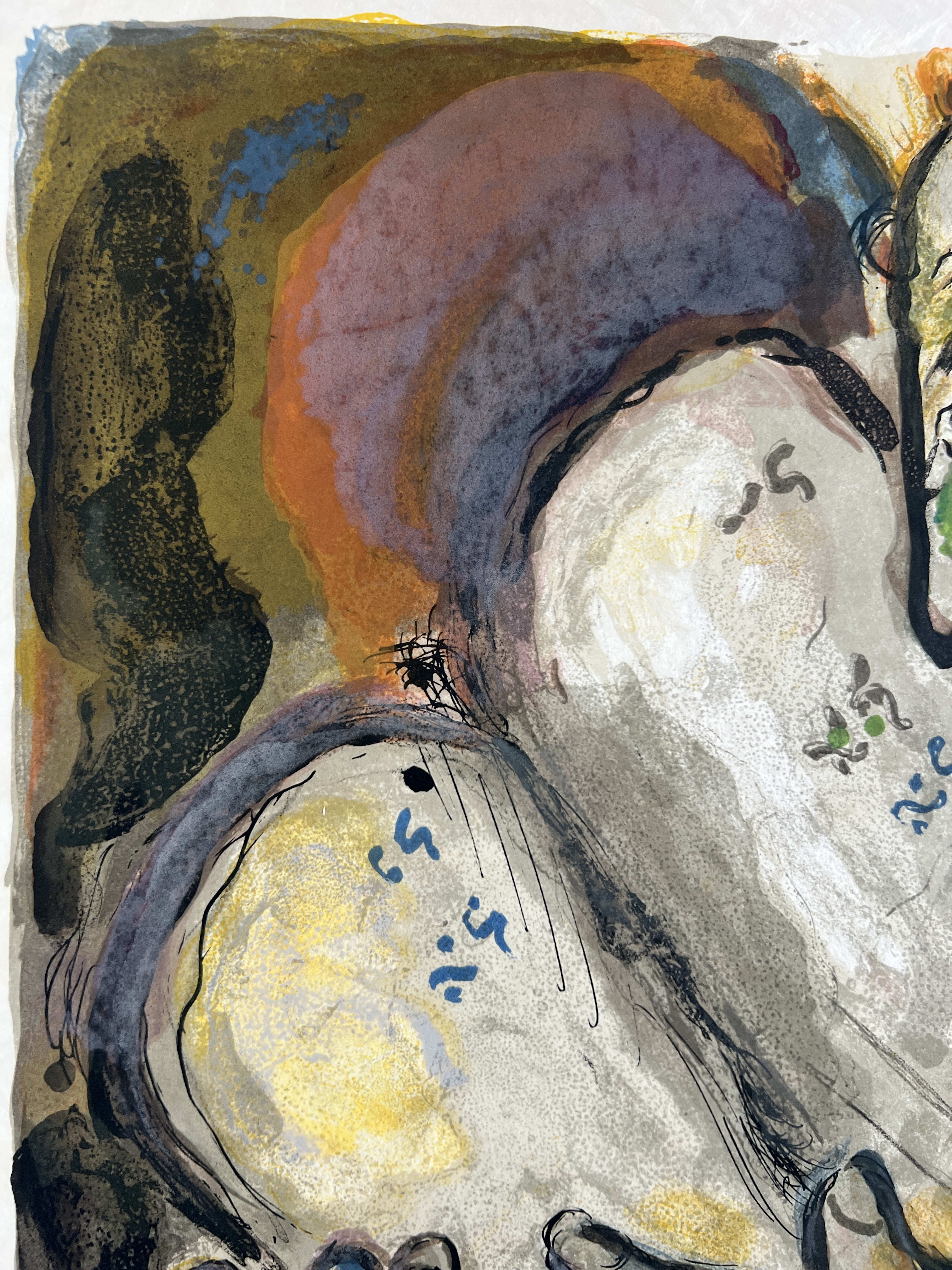 Marc Chagall -  He wrote in the Tables the wordes of the covenant, even the Ten Commandments, 1966 - Image 3