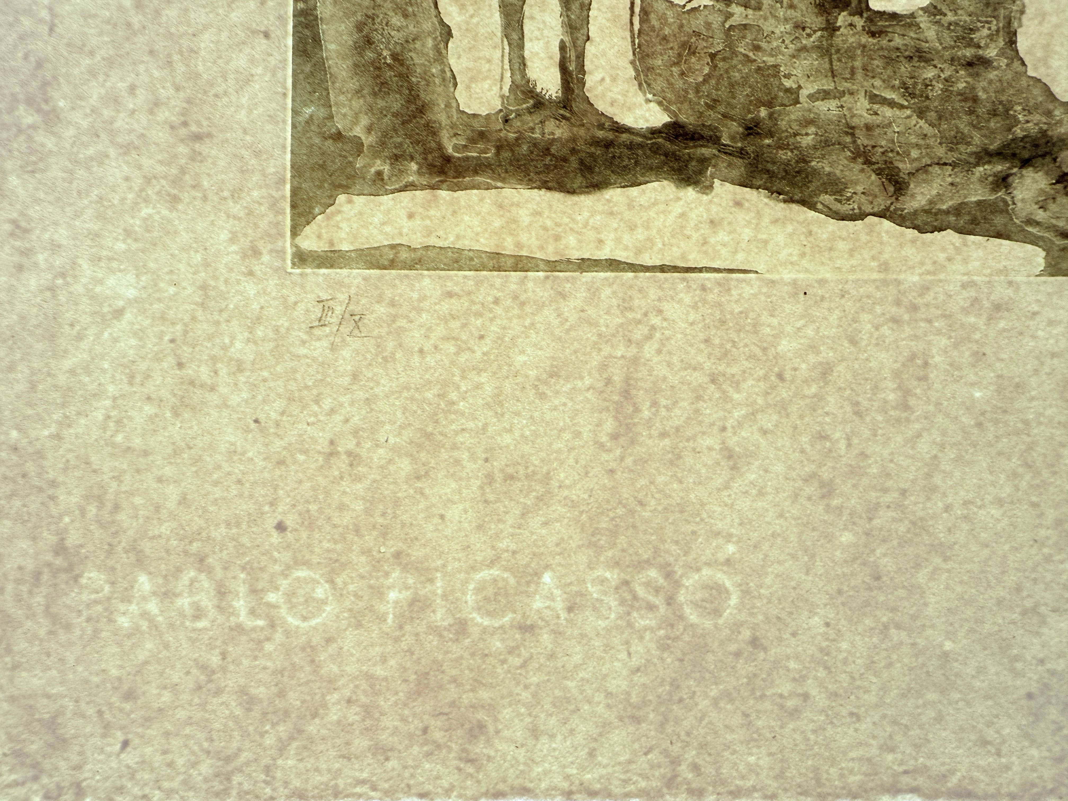 Pablo Picasso - Peintre et modèle aux cheveux longs, 1966 - Image 3