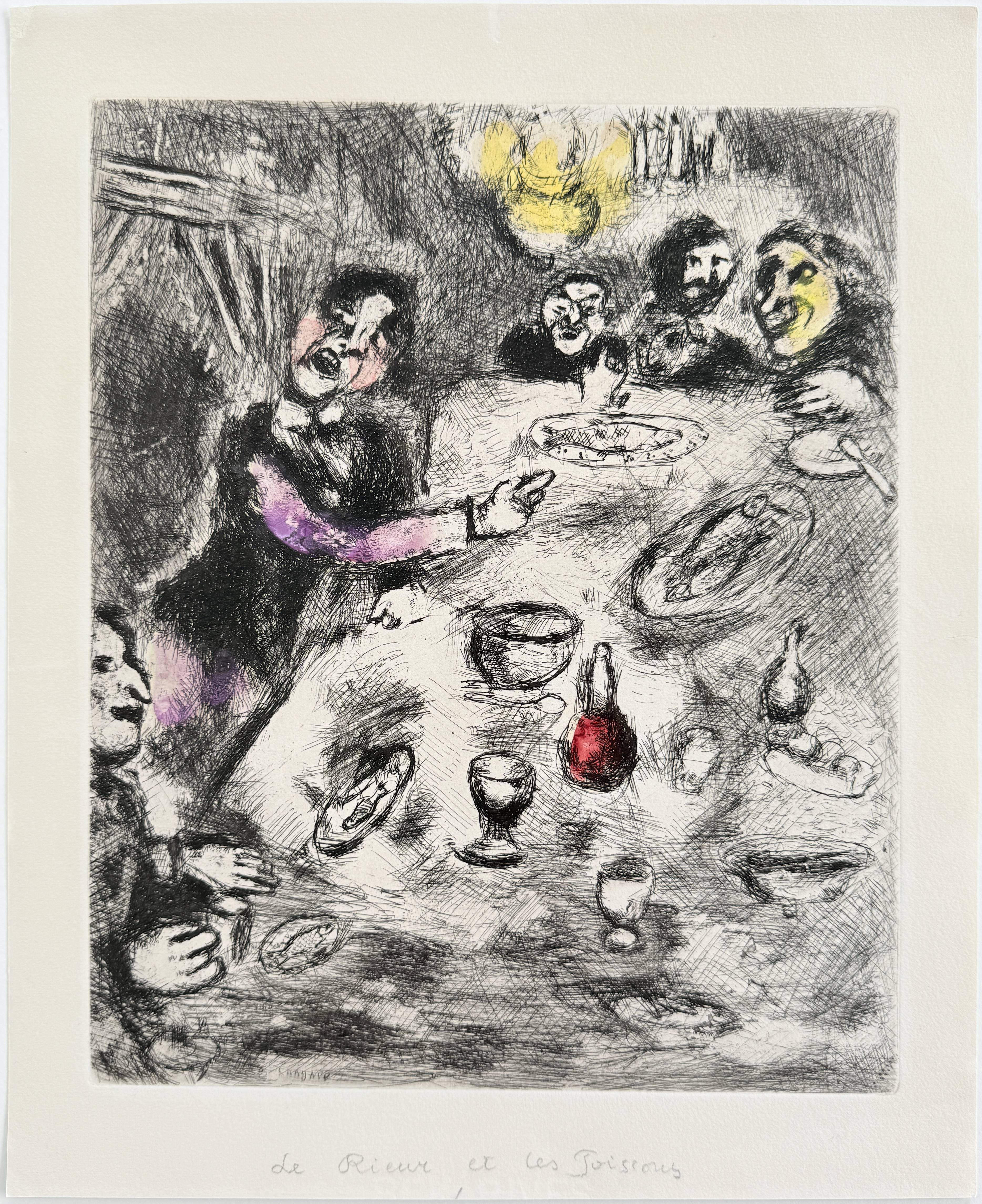 Marc Chagall - La Rieur et Les Poissons, 1954 - Image 2