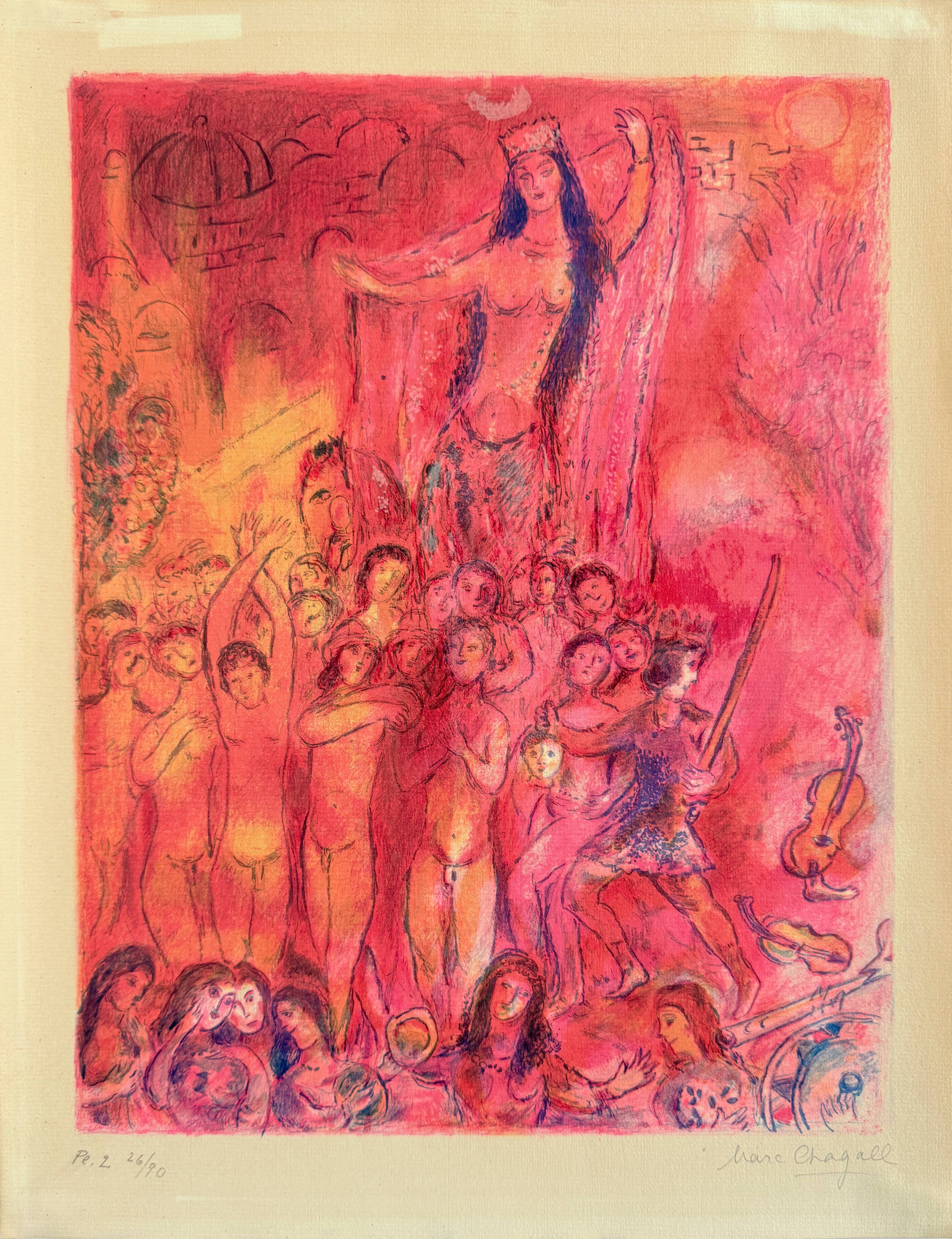 Marc Chagall - They were in Forty Pairs, Thus Numbering Fourscore.., from Four Tales from the Arabian Nights, 1948 - Image 7