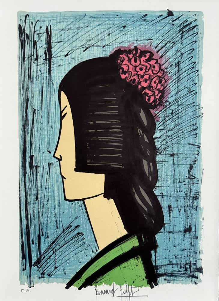 Bernard Buffet - Japonaise à la coiffure fleurie