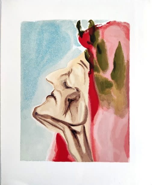 Salvador Dali - The Paradise, Canto 7 - Le nouveau doute de Dante, 1960