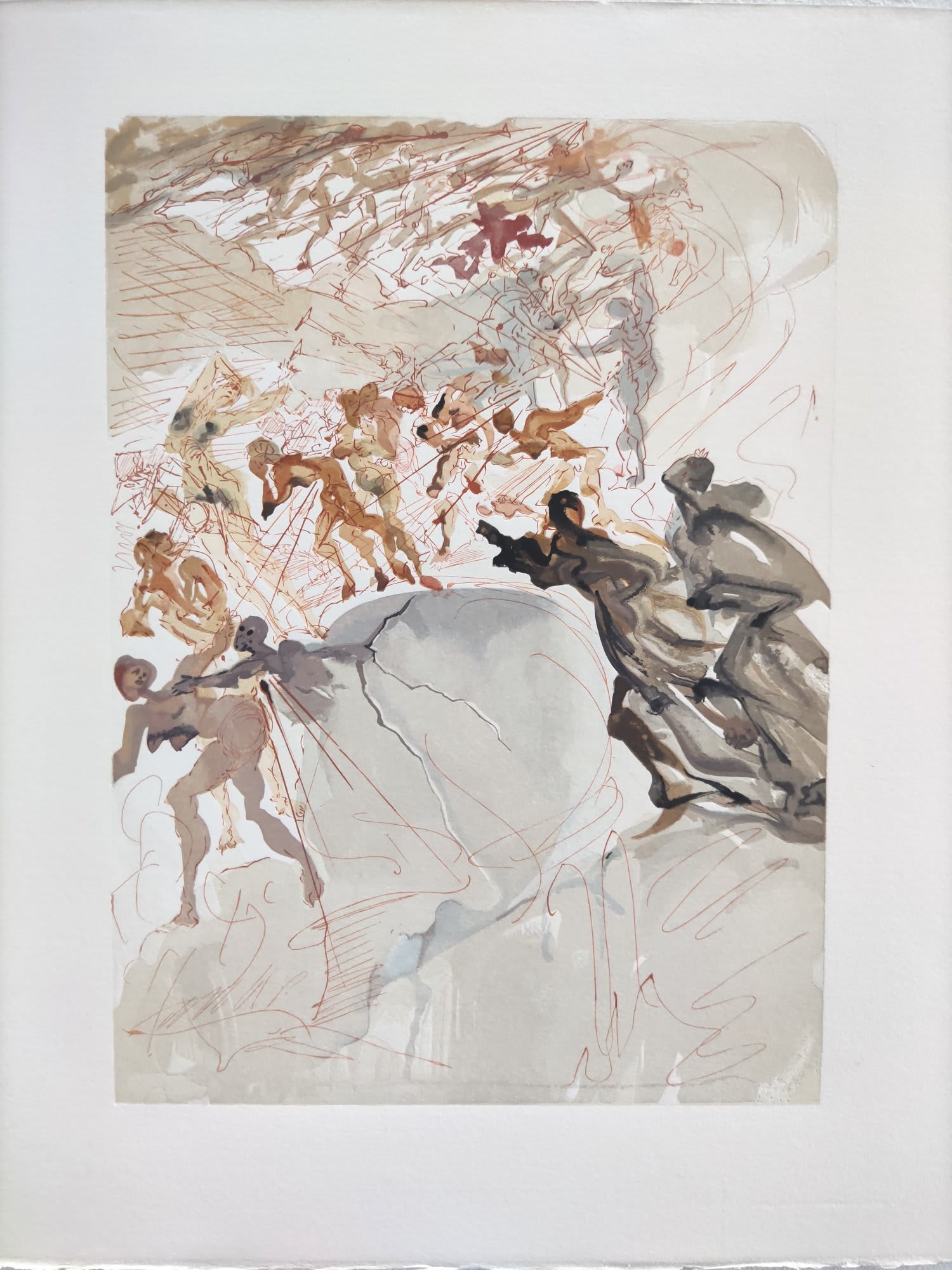 Salvador Dali - The Purgatory, Canto 25 - Mounting the Seventh Terrace, Lust, 1960