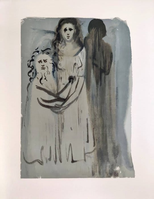 Salvador Dali - The Purgatory, Canto 16 - In the Cloud of Angry Ones, 1960